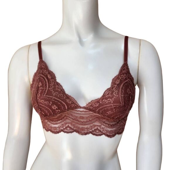 Express One Eleven Maroon Lace Bralette (XS) - Picture 2 of 5